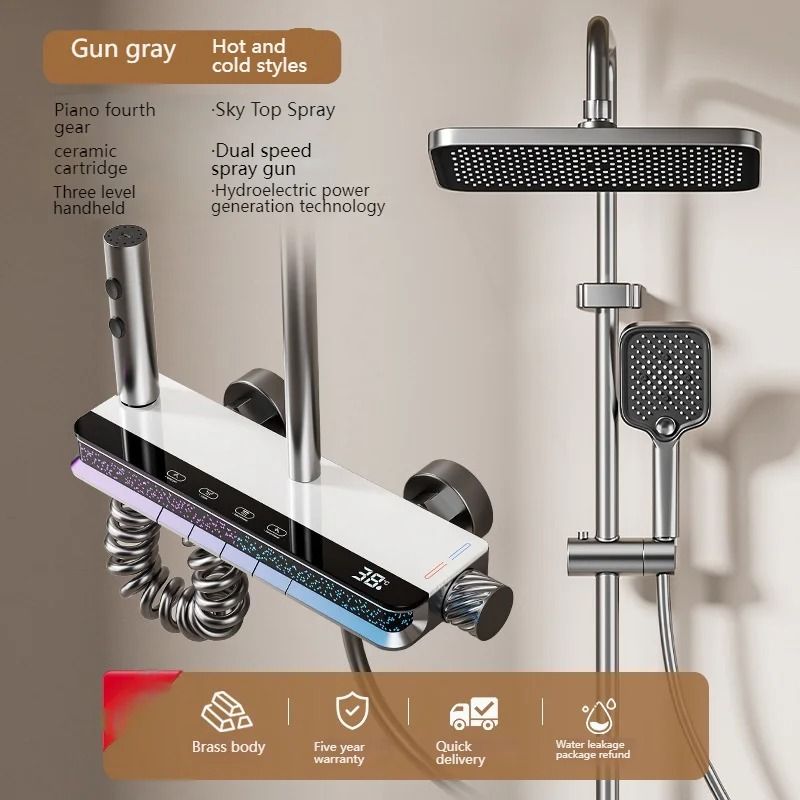 Digital Display Shower System With Ambient Starry Sky Light 6