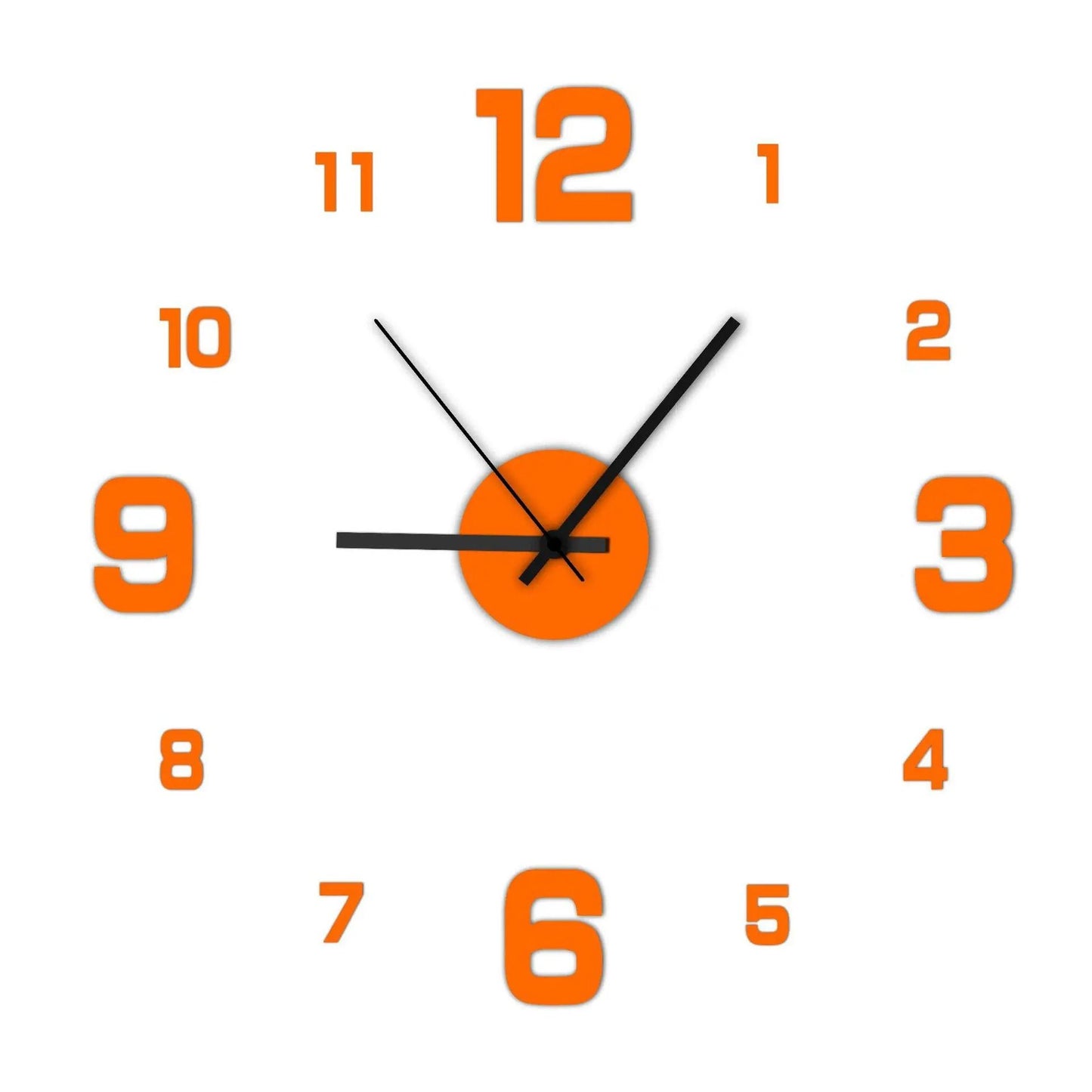DIY Frameless Wall Clock Decal For Home  Office 9