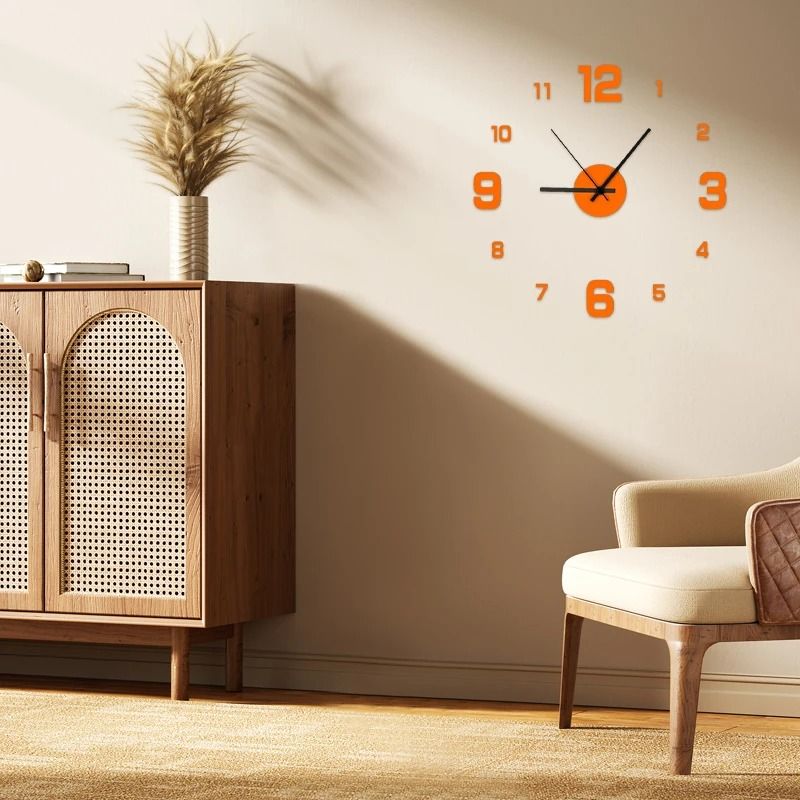 DIY Frameless Wall Clock Decal For Home  Office 2