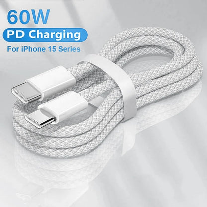 USB C to USB C Fast Charging Braided Cable 60W