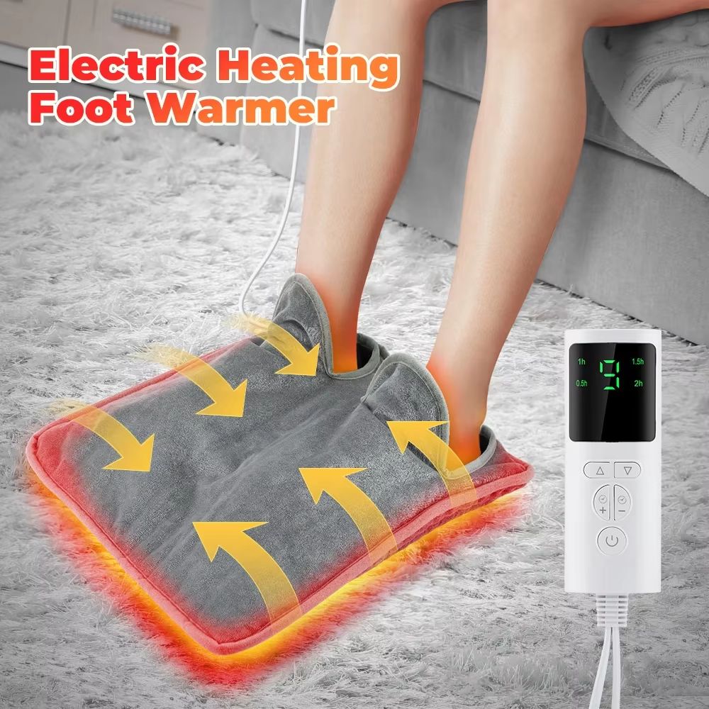 Electric Heating Foot Pad – Washable Plush Feet Warmer for Home & Office Comfort