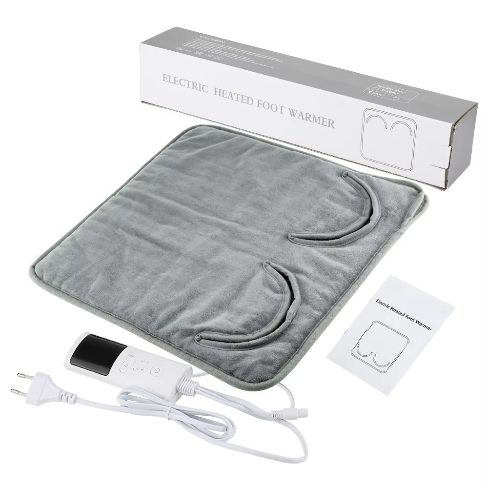 Electric Heating Foot Pad  Washable Plush Feet Warmer For Home  Office Comfort 9