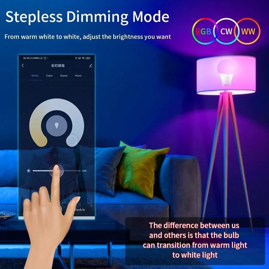 Tuya Smart LED Bulb E27 Bluetooth RGB Dimmable Light 1