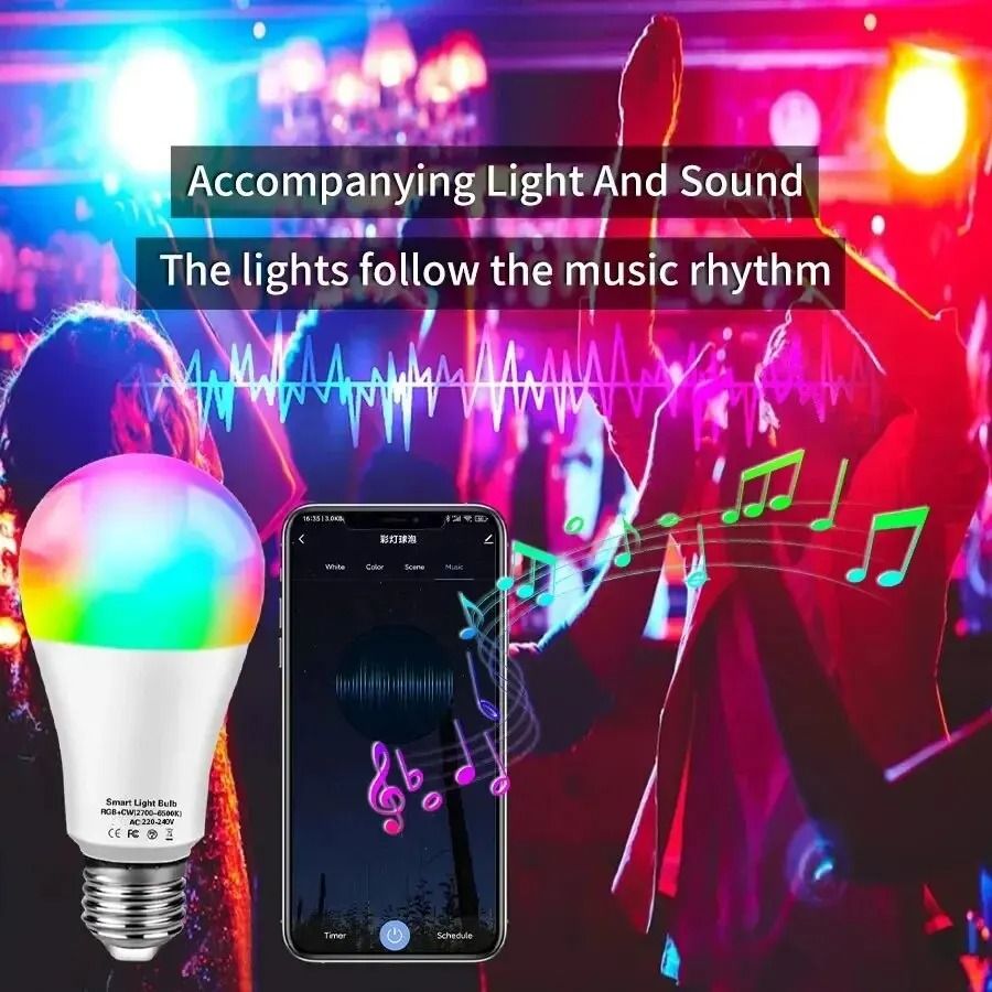 Tuya Smart LED Bulb E27 Bluetooth RGB Dimmable Light 3