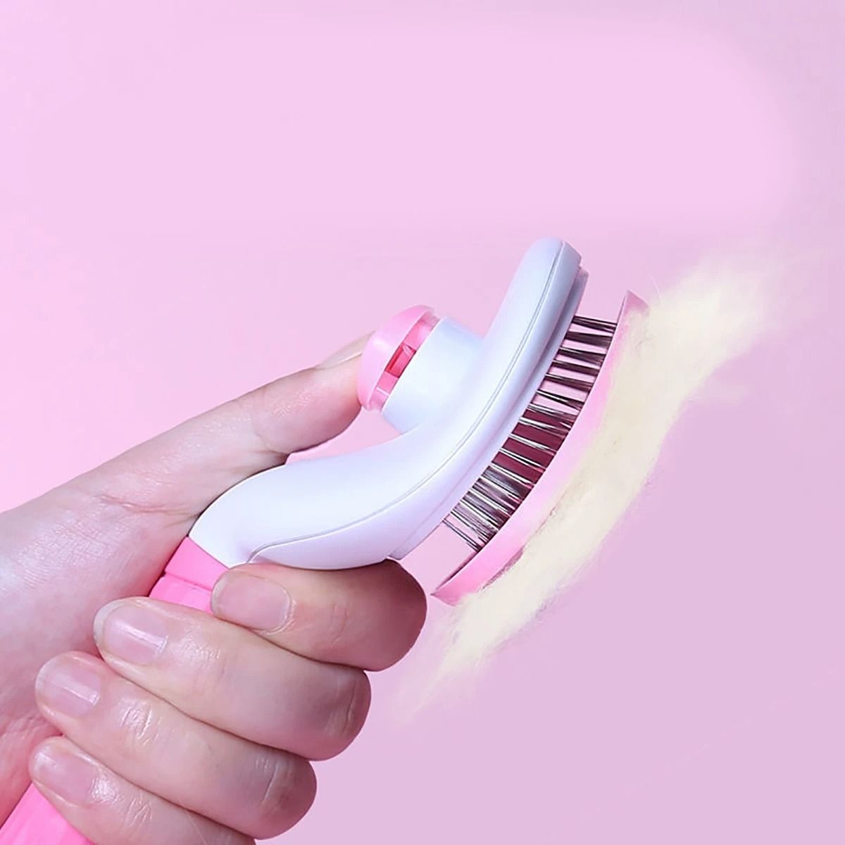 Pet Hair Remover Brush For Dogs And Cats With Non Slip Handle And Stainless Steel Comb 2