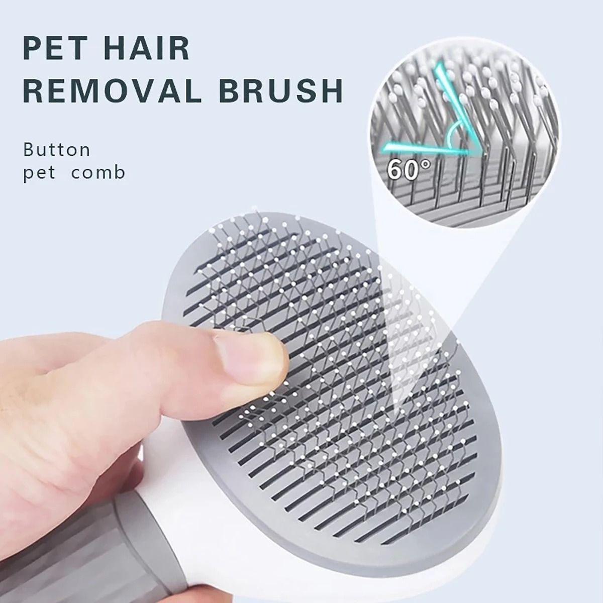 Pet Hair Remover Brush For Dogs And Cats With Non Slip Handle And Stainless Steel Comb 4