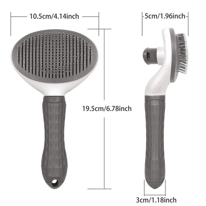 Pet Hair Remover Brush For Dogs And Cats With Non Slip Handle And Stainless Steel Comb 5
