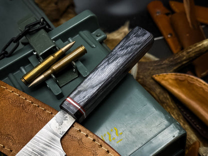 Premium Handmade Damascus Steel Chef Knife With Wooden Handle  Leather Sheath 3