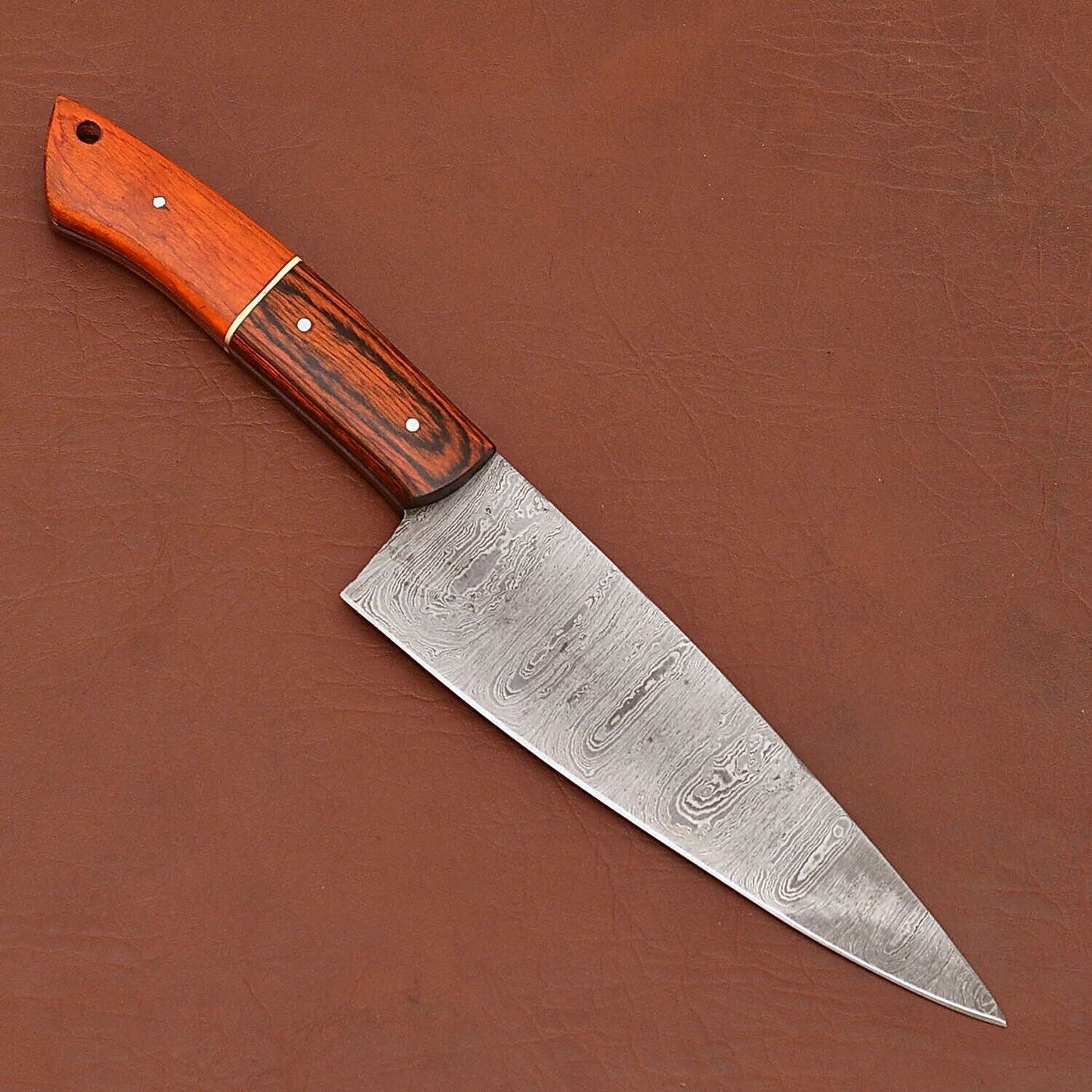 Custom Forged Damascus Steel Chef Knife  Full Tang Kitchen Cutting Knife 1