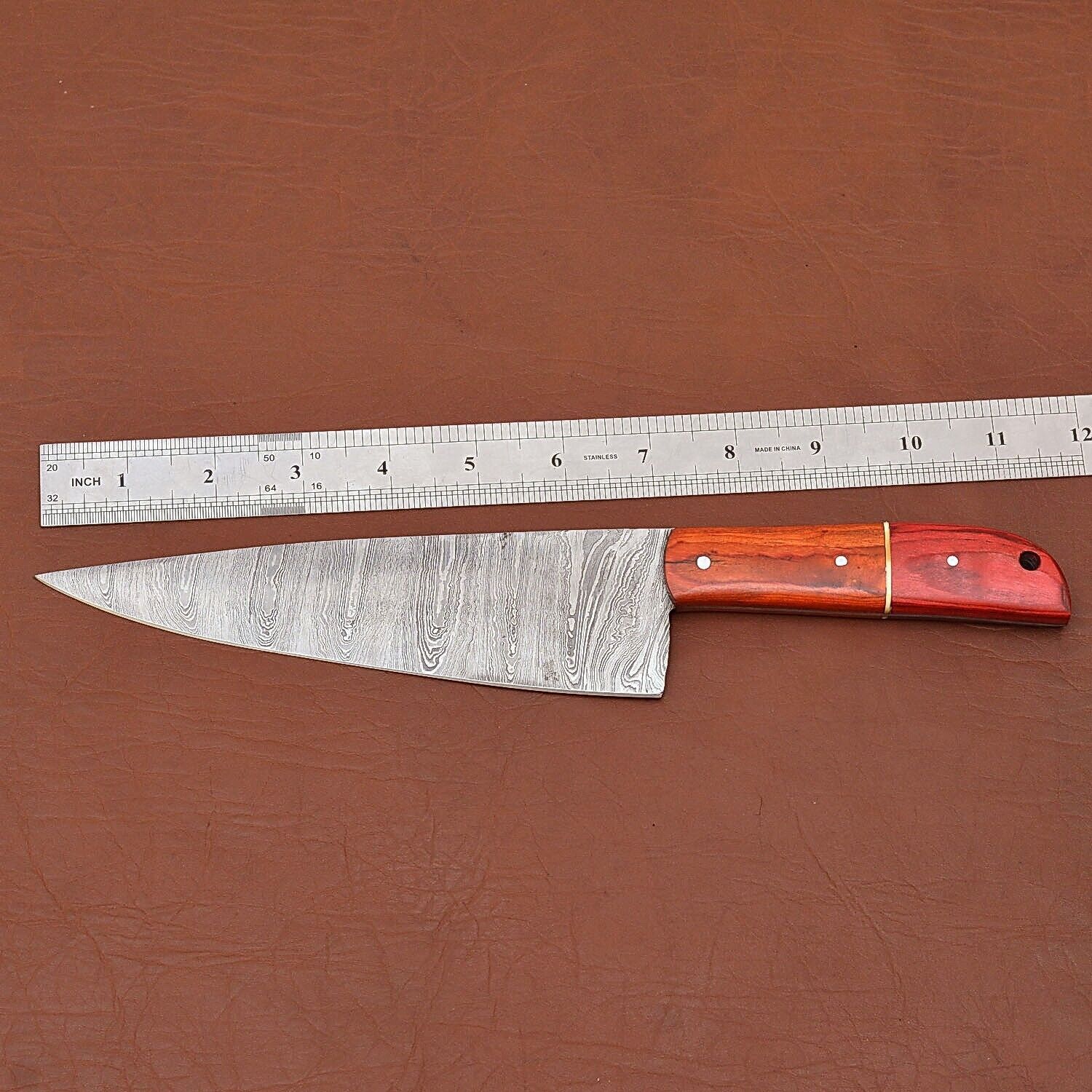 Premium Custom Damascus Steel Chef Knife  Wooden Handle Edition 2