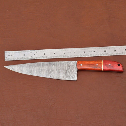 Premium Custom Damascus Steel Chef Knife  Wooden Handle Edition 2