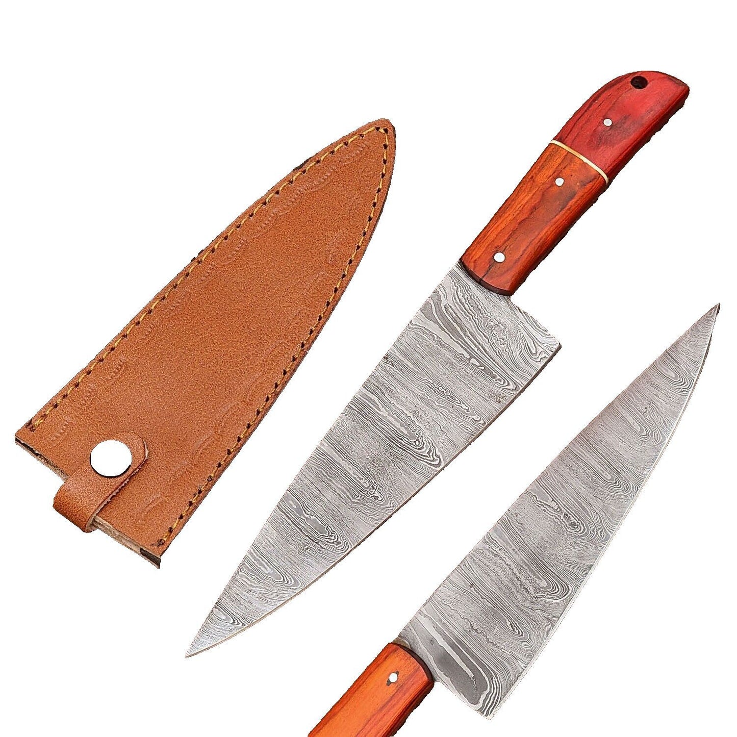 Premium Custom Damascus Steel Chef Knife  Wooden Handle Edition 3