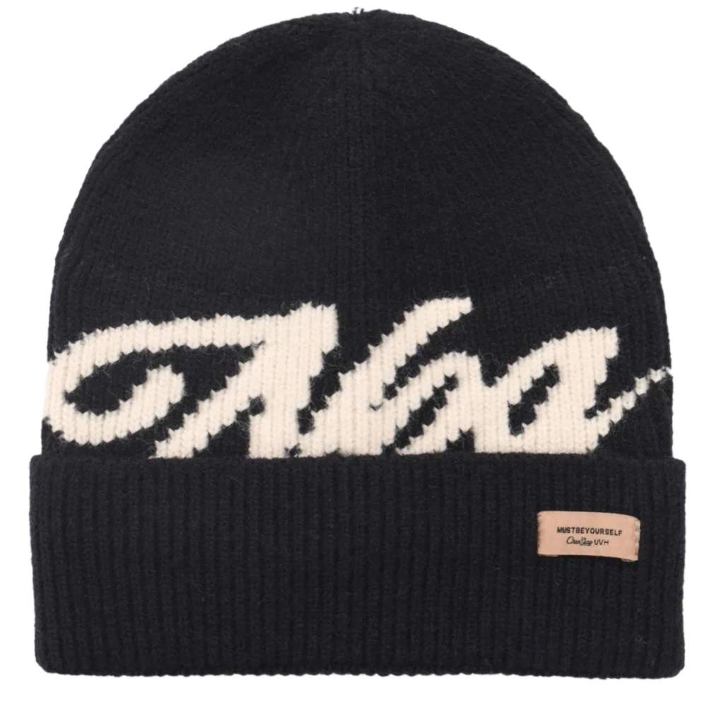 Soft Beanie For Women Solid Color Letter Jacquard New Style Women Fashion Knit Hat Dandy Caphat 4