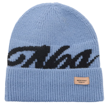 Soft Beanie For Women Solid Color Letter Jacquard New Style Women Fashion Knit Hat Dandy Caphat 6