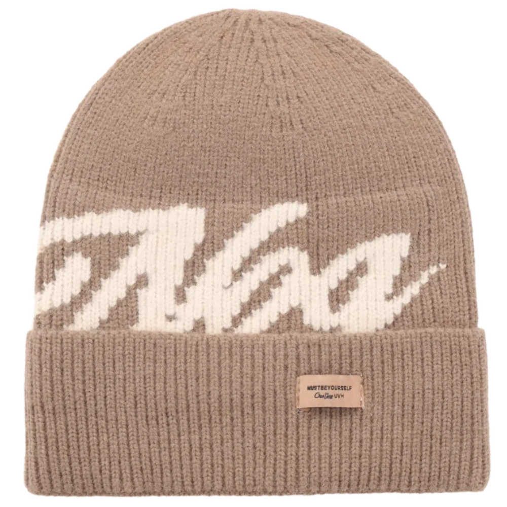 Soft Beanie For Women Solid Color Letter Jacquard New Style Women Fashion Knit Hat Dandy Caphat 7