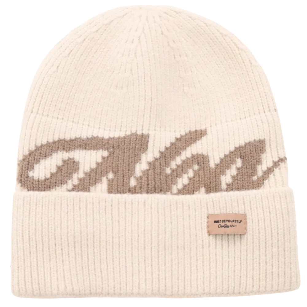 Soft Beanie For Women Solid Color Letter Jacquard New Style Women Fashion Knit Hat Dandy Caphat 8