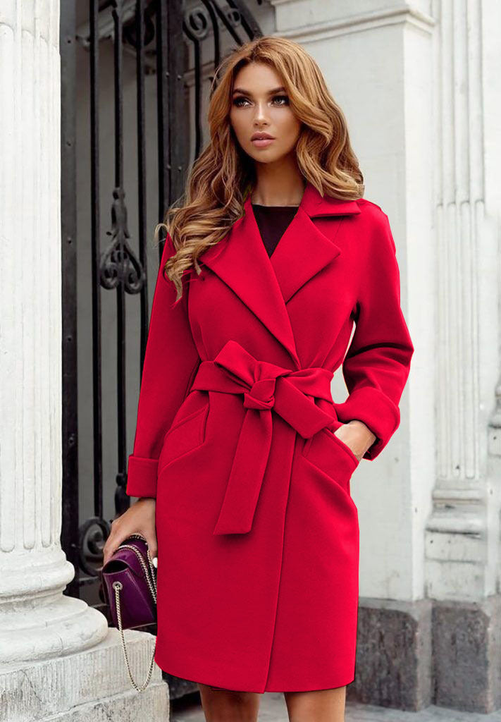 Street Style Women's Winter Coat, Knot Splicing Design, Cotton Wool Blend Tops, Ladies Outwear
