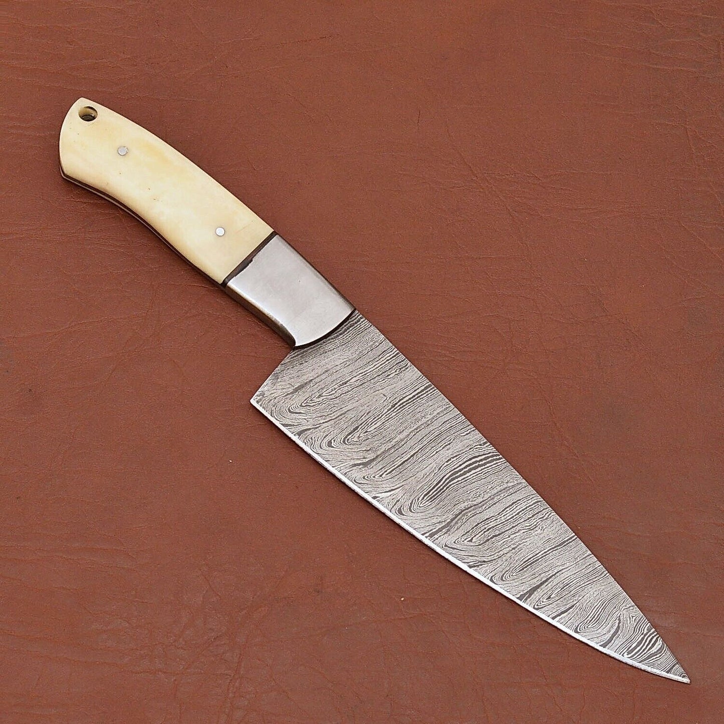 Artisan Damascus Steel Kitchen Knife  Custom Handmade Chefs Tool 1
