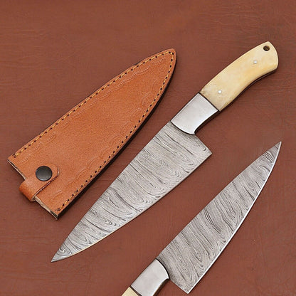 Artisan Damascus Steel Kitchen Knife – Custom Handmade Chefs Tool