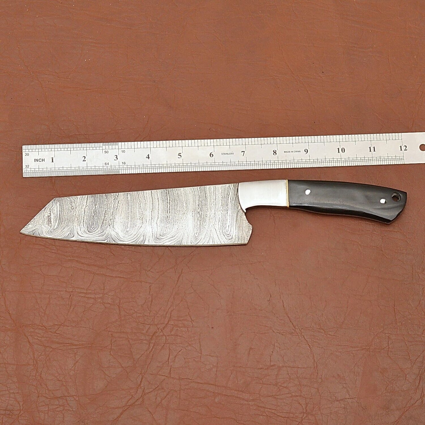 Professional Damascus Steel Kitchen Knife  Handcrafted Wooden Handle 1