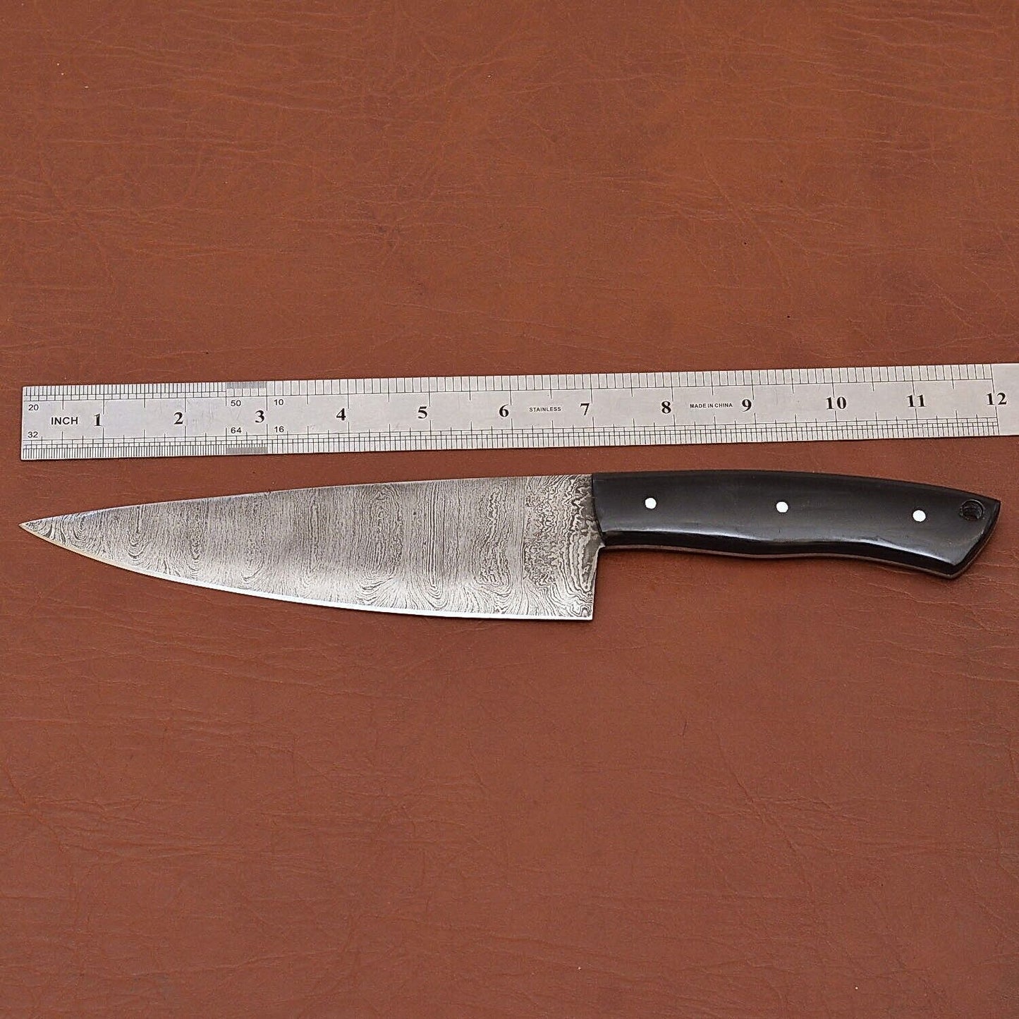 Custom Damascus Steel Chef Knife  Full Tang Handmade Kitchen Blade 2