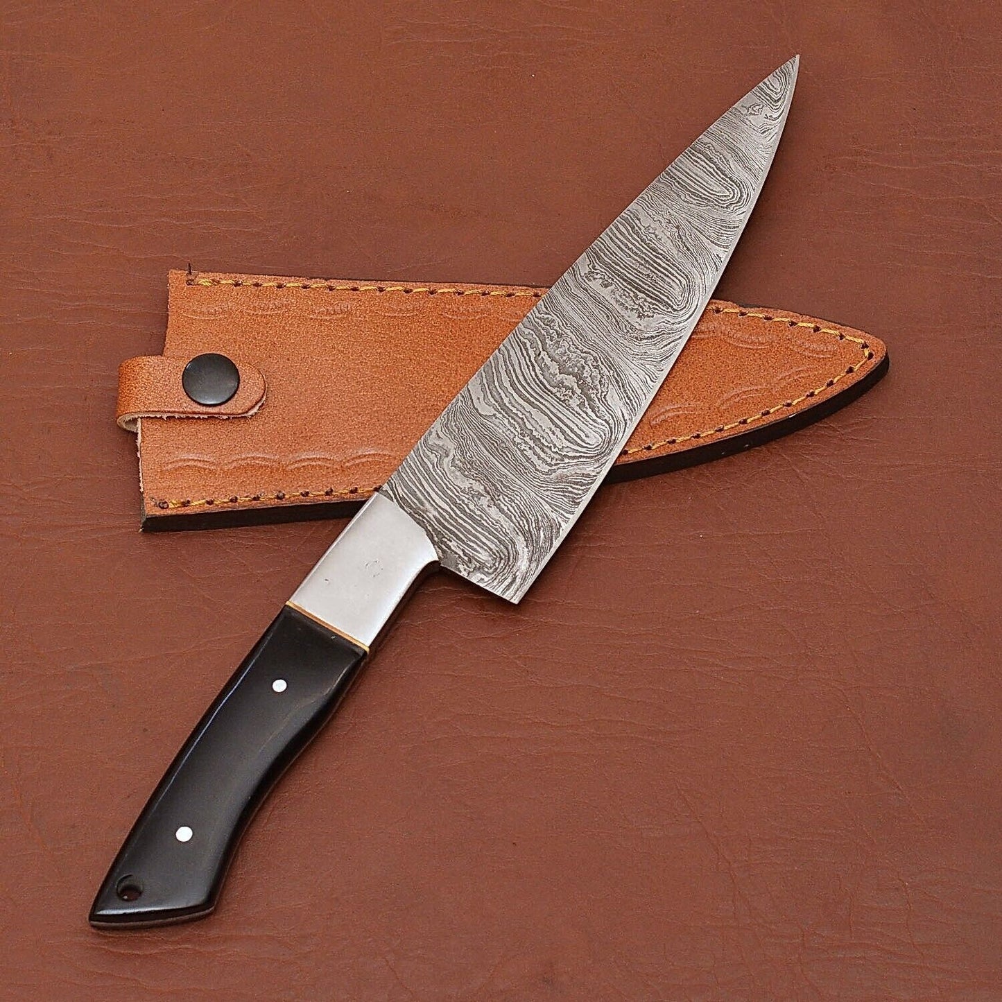 Handcrafted Damascus Steel Kitchen Knife  Razor Sharp Chef Knife 3