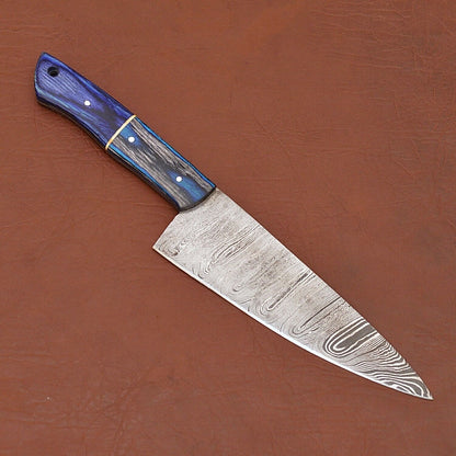 Unique Handmade Damascus Steel Chef Knife  Ideal For Kitchen  BBQ 1