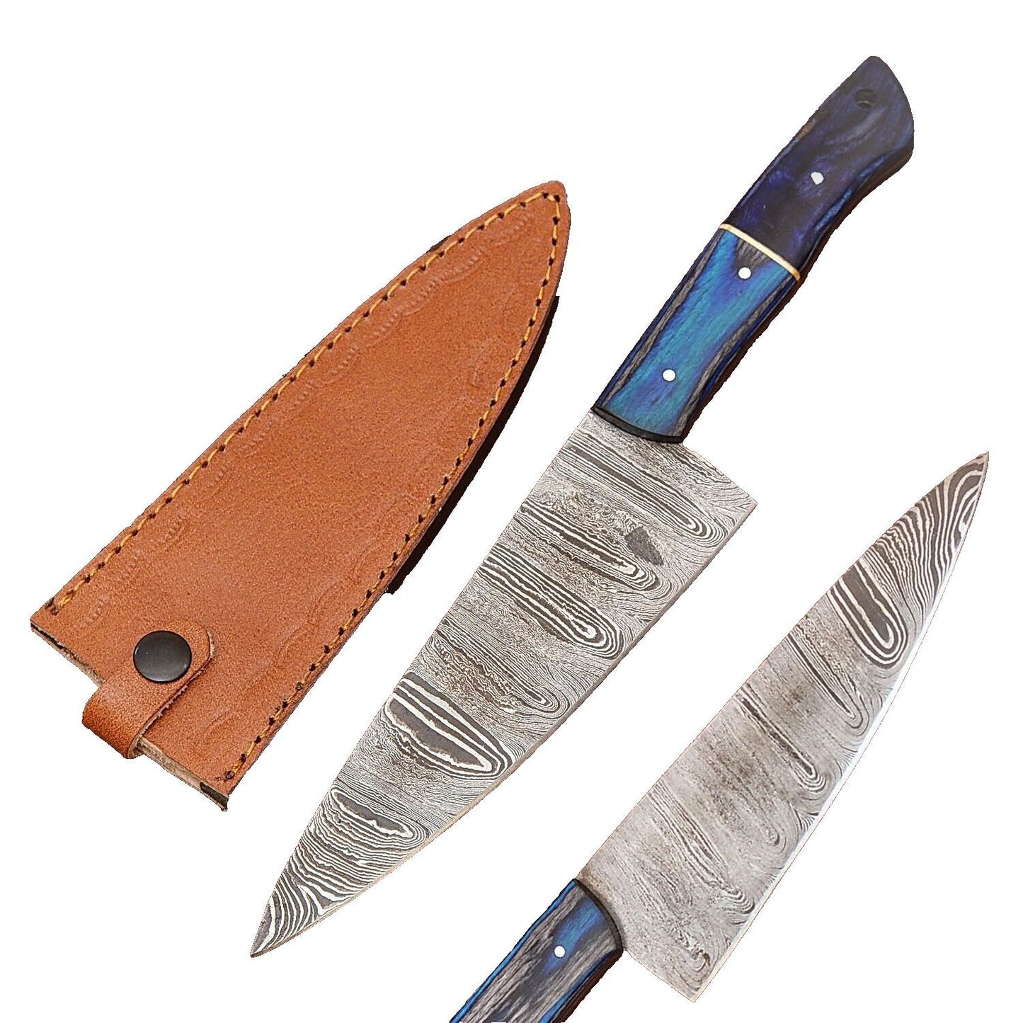 Unique Handmade Damascus Steel Chef Knife – Ideal for Kitchen & BBQ