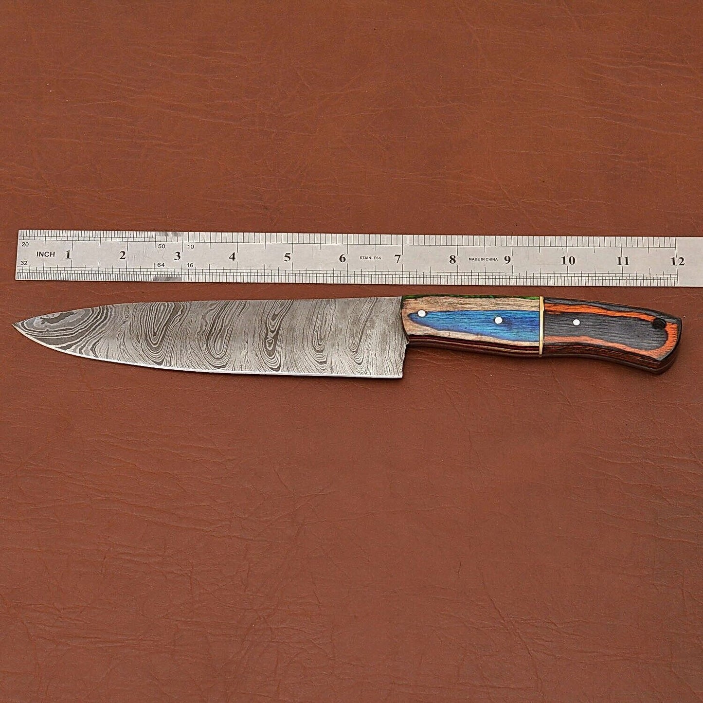 HighQuality Handmade Damascus Kitchen Knife  Perfect Chef Gift 2