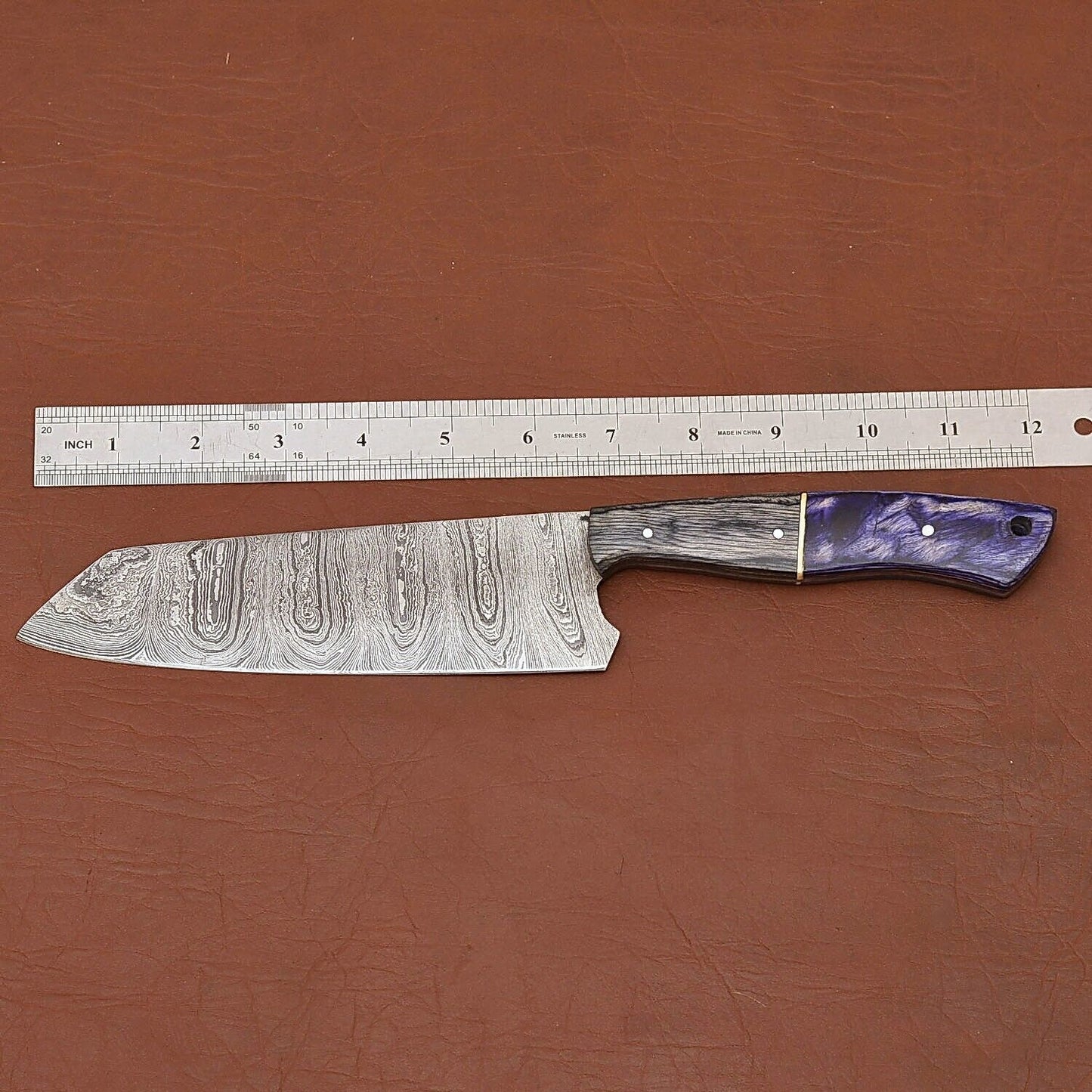Custom Handmade Damascus Steel Chef Knife  Professional Kitchen Cutting Tool 2