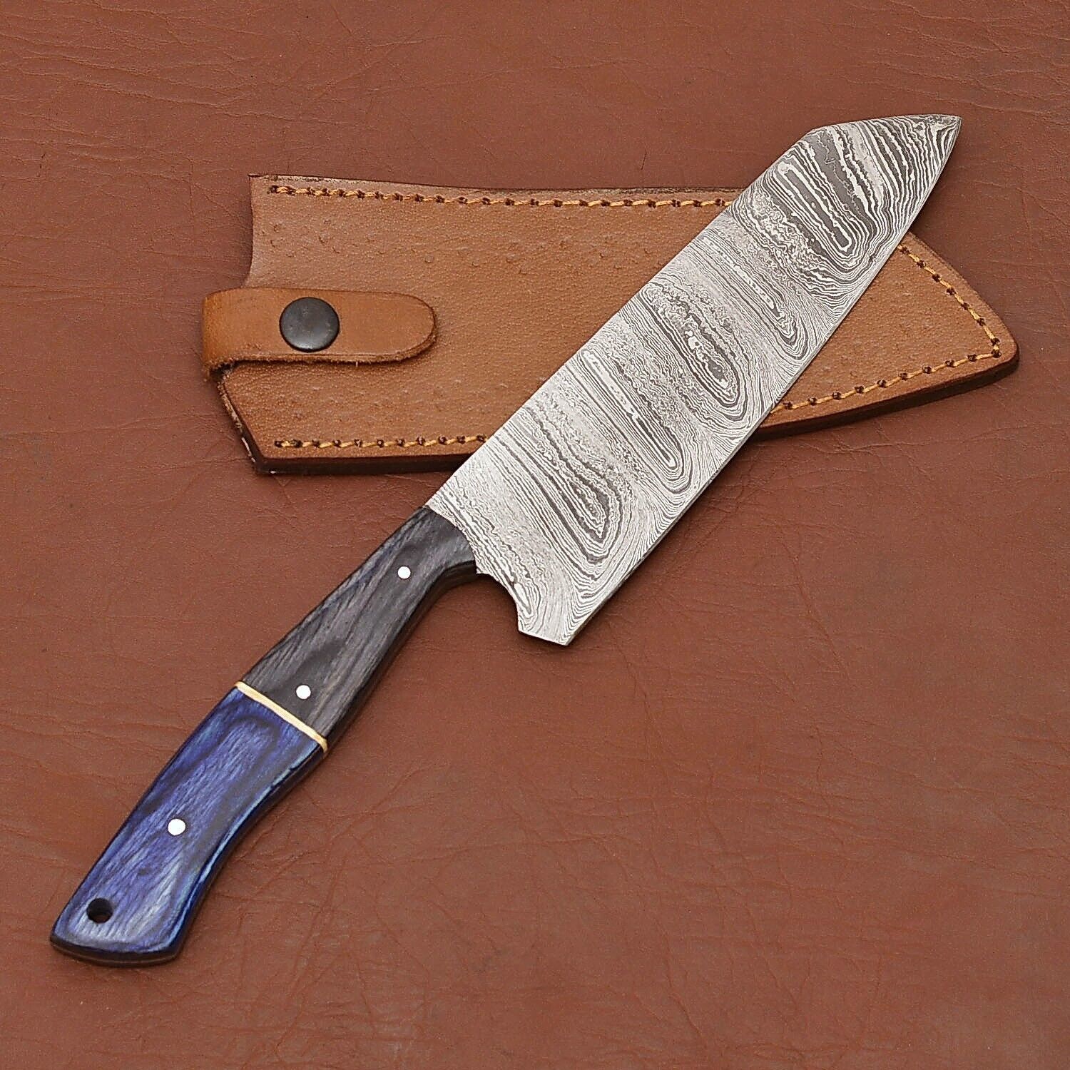 Custom Handmade Damascus Steel Chef Knife  Professional Kitchen Cutting Tool 3