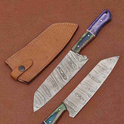 Authentic Damascus Steel Kitchen Knife – Hand Forged Chef Blade