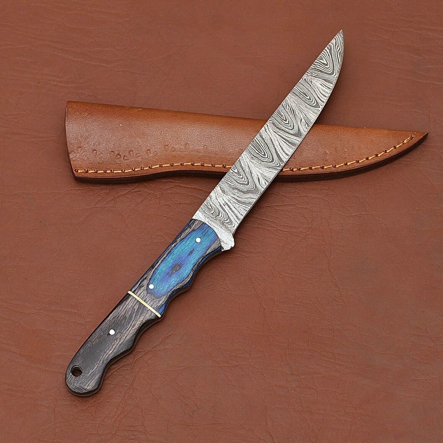 Handcrafted Damascus Steel Chef Knife  Premium Wooden Handle Design 3