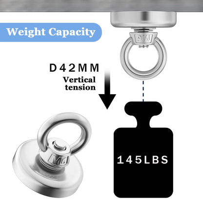 UltraGrip HeavyDuty Neodymium Fishing Magnet  Super Strong Salvage Magnet With Countersunk Hole And 3