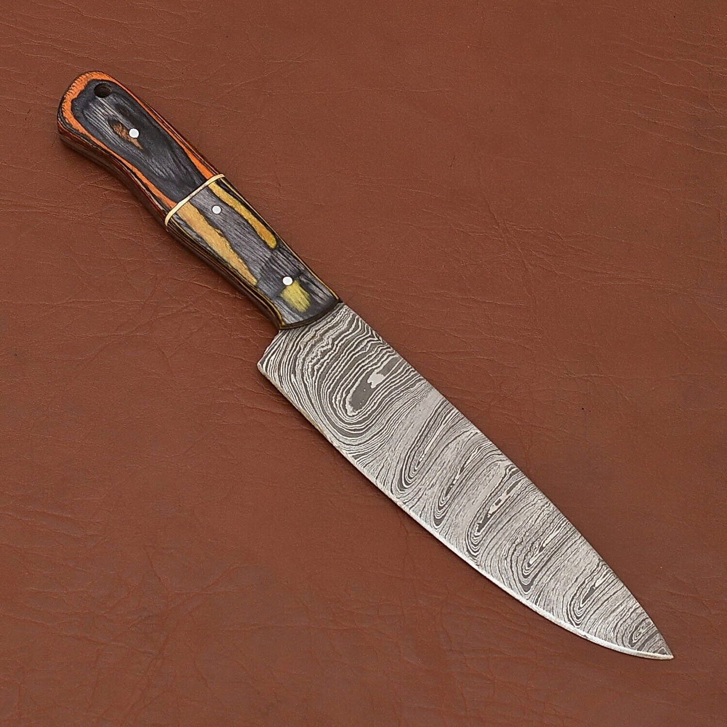 Exclusive Handmade Damascus Steel Kitchen Knife  Sharp  Durable Blade 1