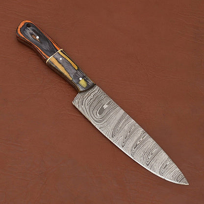 Exclusive Handmade Damascus Steel Kitchen Knife  Sharp  Durable Blade 1