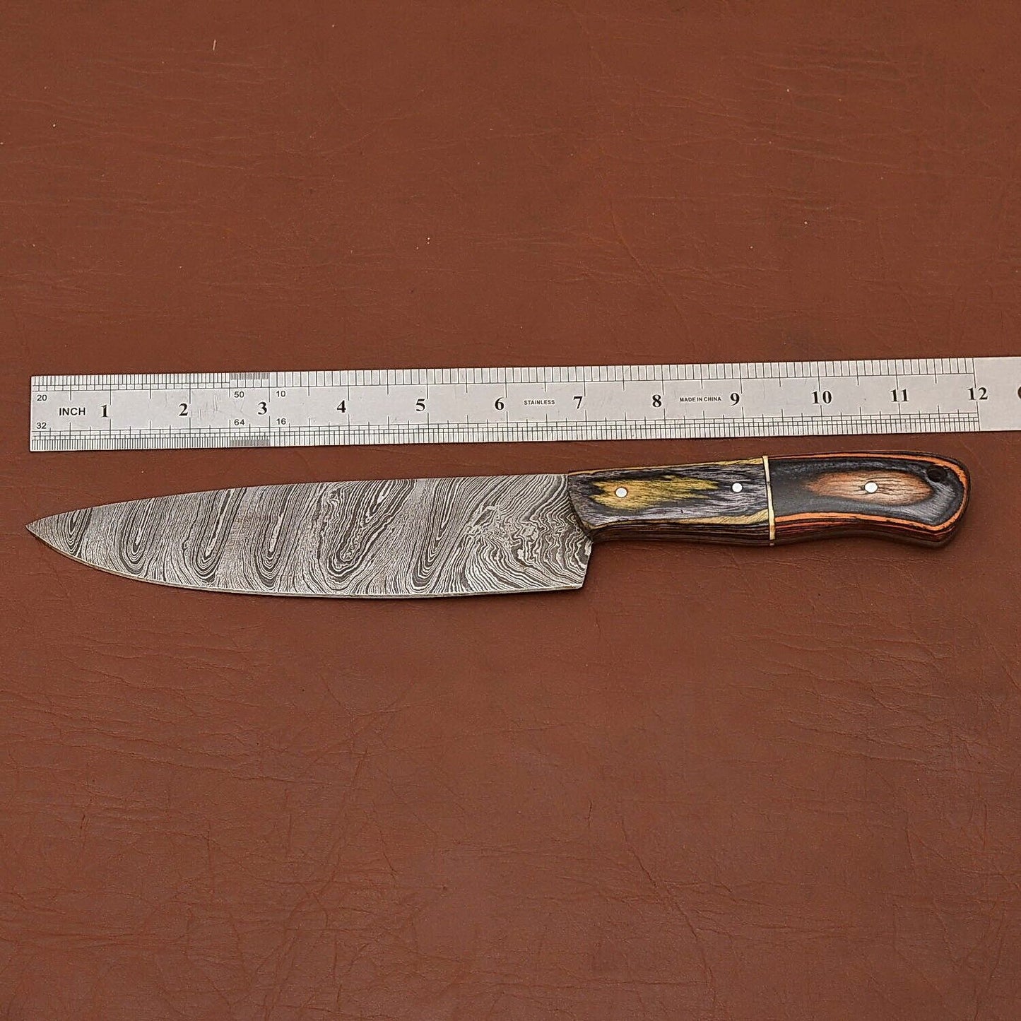 Exclusive Handmade Damascus Steel Kitchen Knife  Sharp  Durable Blade 2