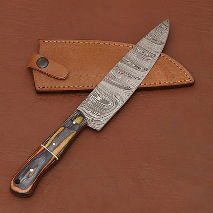 Exclusive Handmade Damascus Steel Kitchen Knife  Sharp  Durable Blade 3
