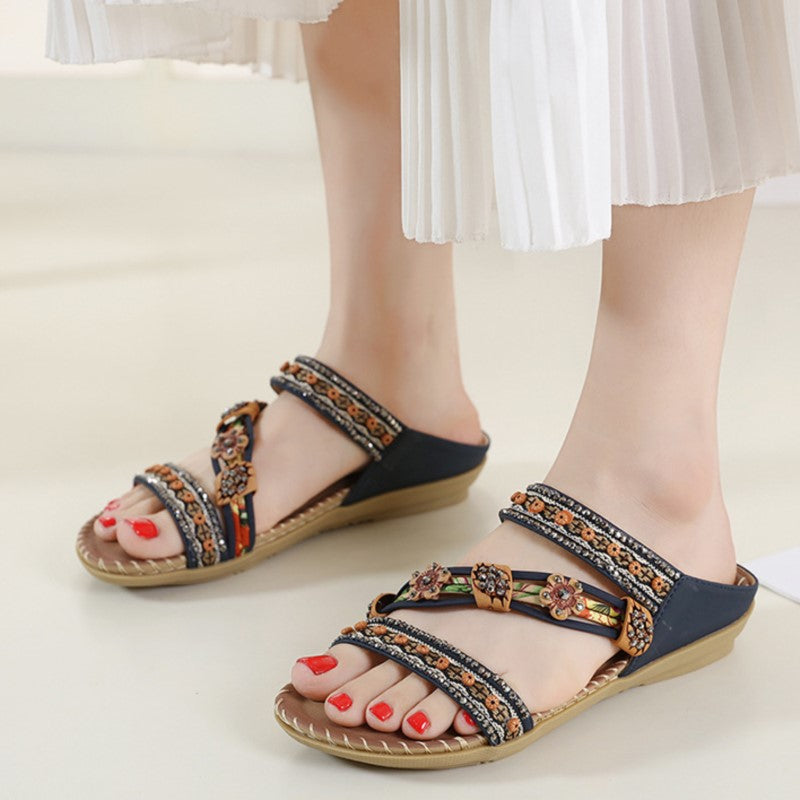Chic Summer Woman Sandals Shoes Plus Size Lightweight Walking Shoes Wedge Sandals  Stylish Female S 3