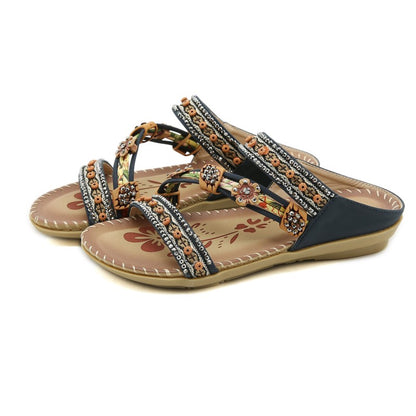 Chic Summer Woman Sandals Shoes Plus Size Lightweight Walking Shoes Wedge Sandals  Stylish Female S 6