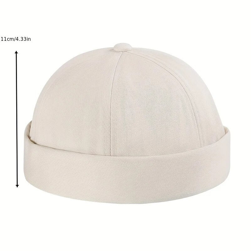 Vintage Dome Hat Fashion Brimless Cap Adjustable Cotton Beanies For Men Women Hip Hop Melon Skin Ca 1
