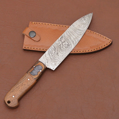 Custom Forged Damascus Chef Knife  Full Tang Kitchen Essential 3