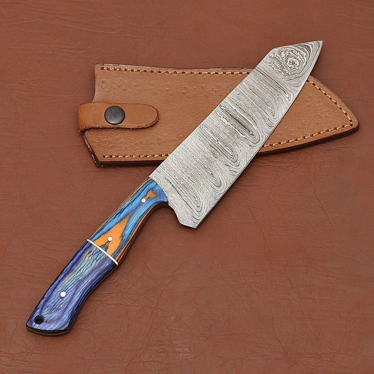 Professional Handmade Damascus Steel Chef Knife  Full Tang Handle 3