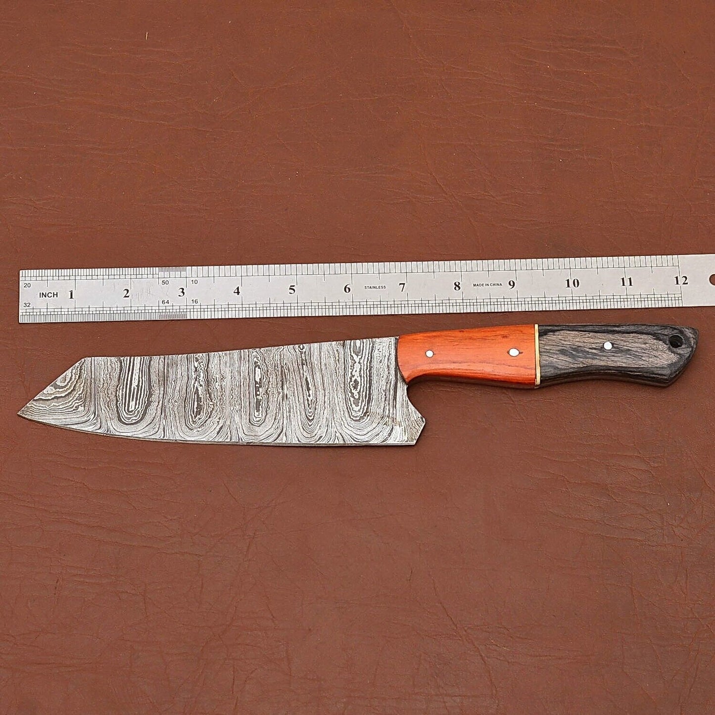Custom Damascus Kitchen Knife  Handcrafted Chefs Blade For Precision Cuts 2