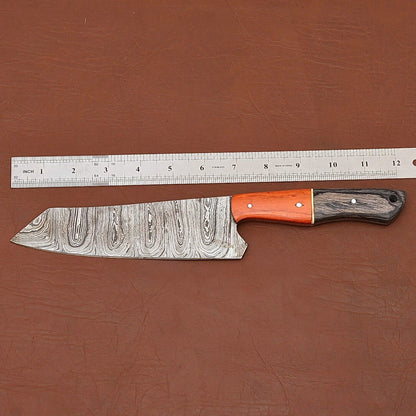 Custom Damascus Kitchen Knife  Handcrafted Chefs Blade For Precision Cuts 2