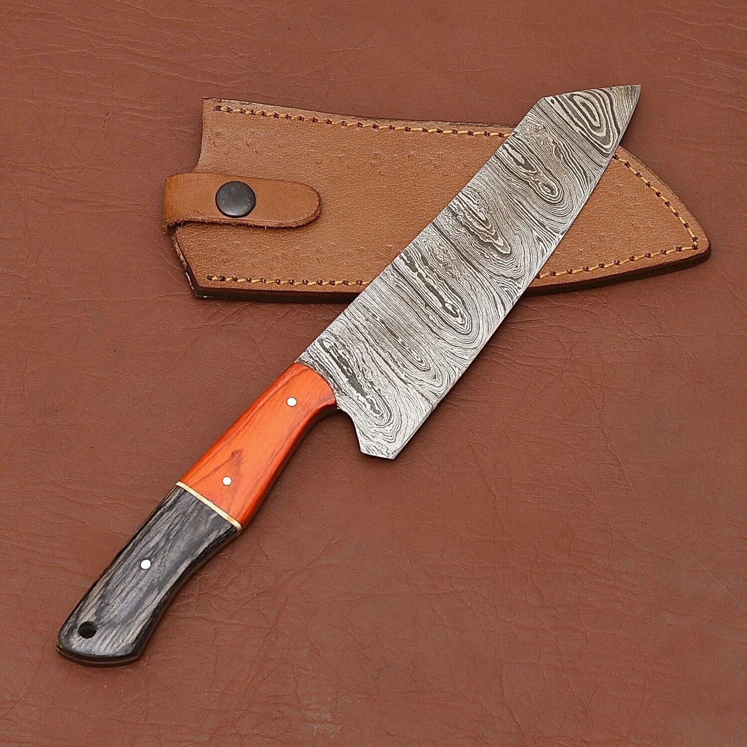 Custom Damascus Kitchen Knife  Handcrafted Chefs Blade For Precision Cuts 3