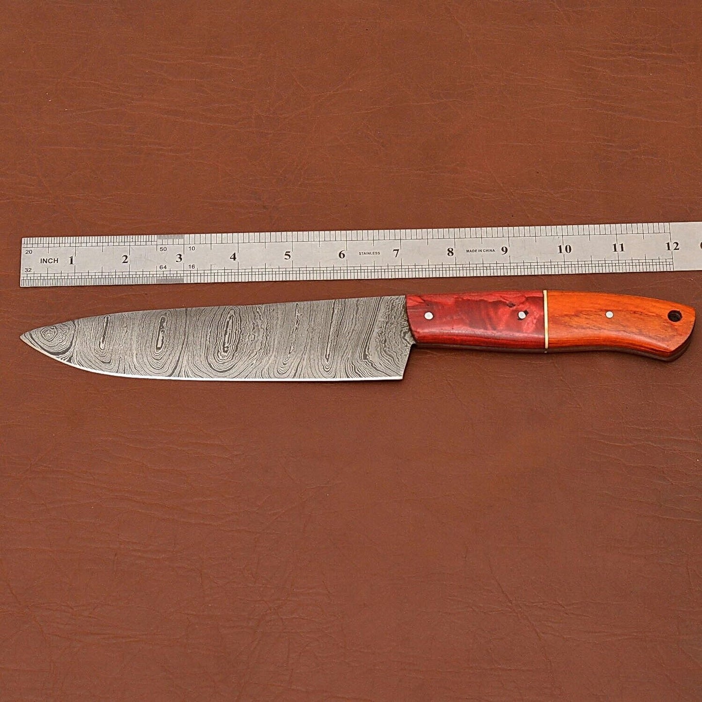 Luxury Damascus Steel Chef Knife  Handmade Full Tang Kitchen Knife 2