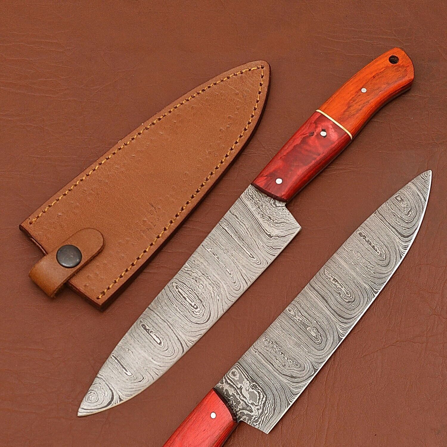 Luxury Damascus Steel Chef Knife – Handmade Full Tang Kitchen Knife