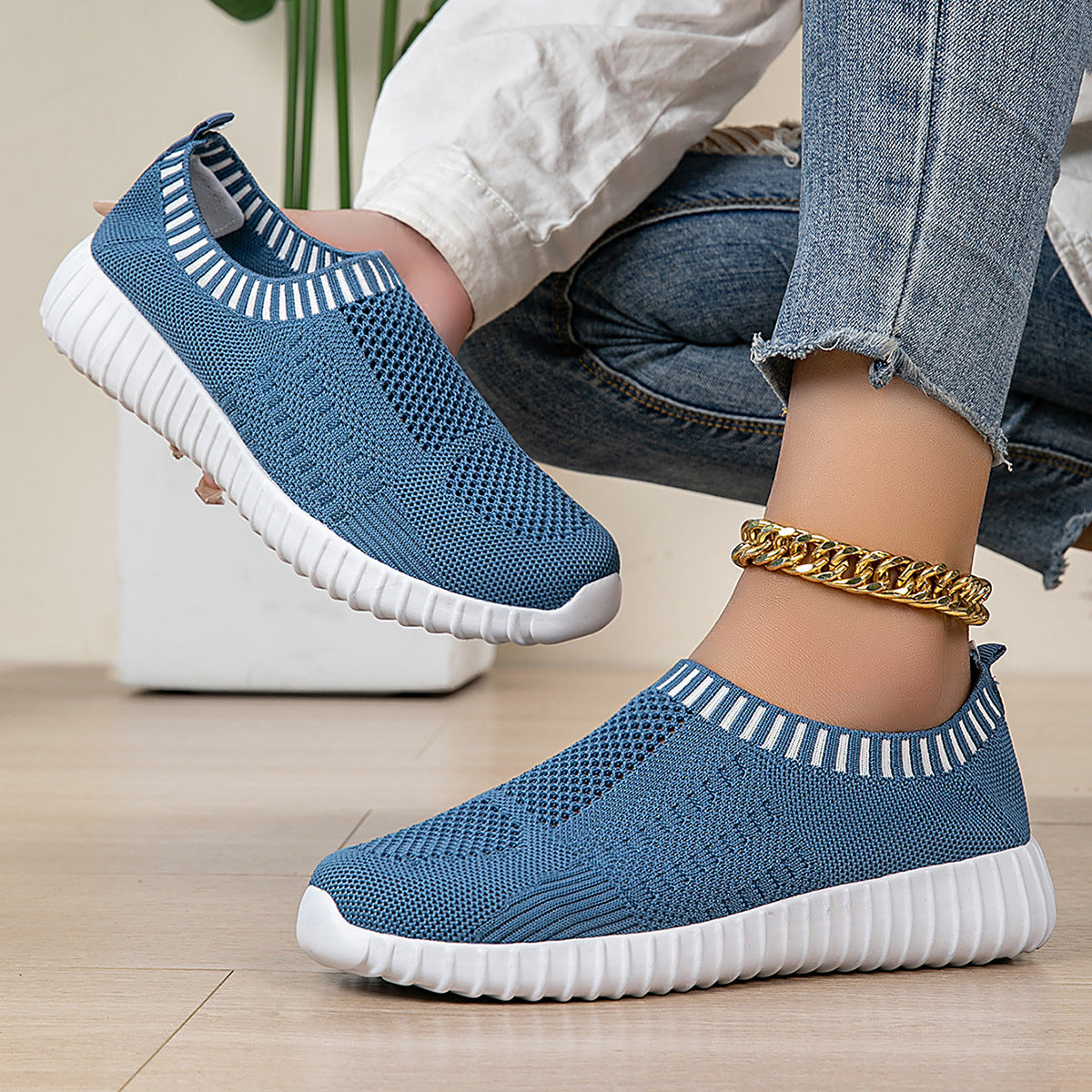 Luxury Fashion Sneaker Women Shoes Breathable Mesh Sock Slip On Sneakers  Stylish Womens Sports Sho 4