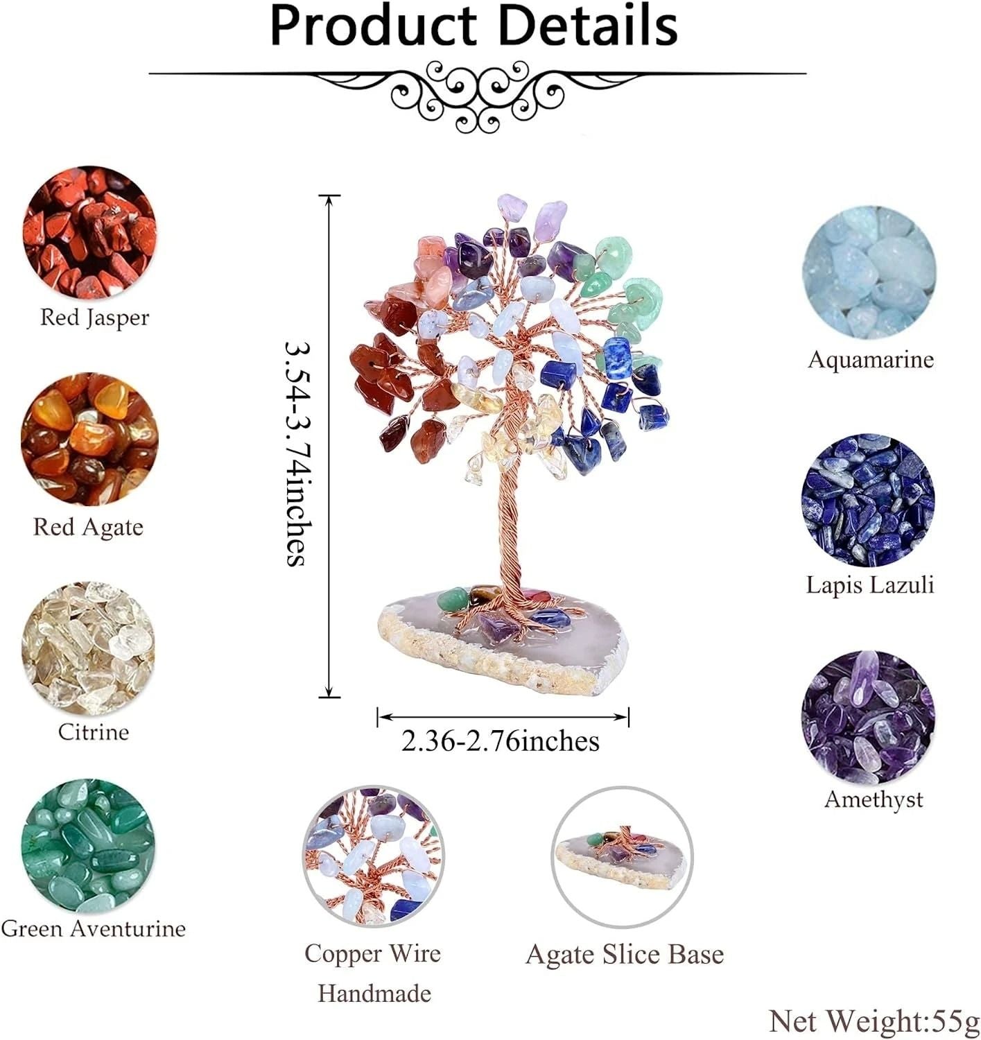 Crystal Money Tree With Agate Base For Home And Office Decoration 1